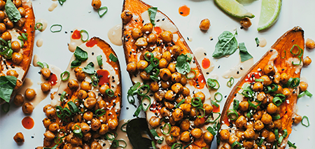 STUFFED SWEET POTATO WITH QUINOA BLEND AND DAL